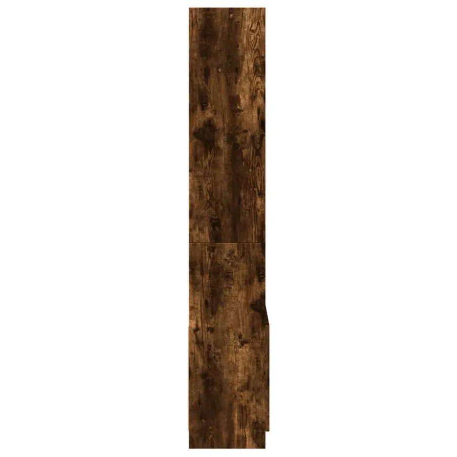 Buffet haut 63x33x180 cm chêne fumé bois d'ingénierie - 6