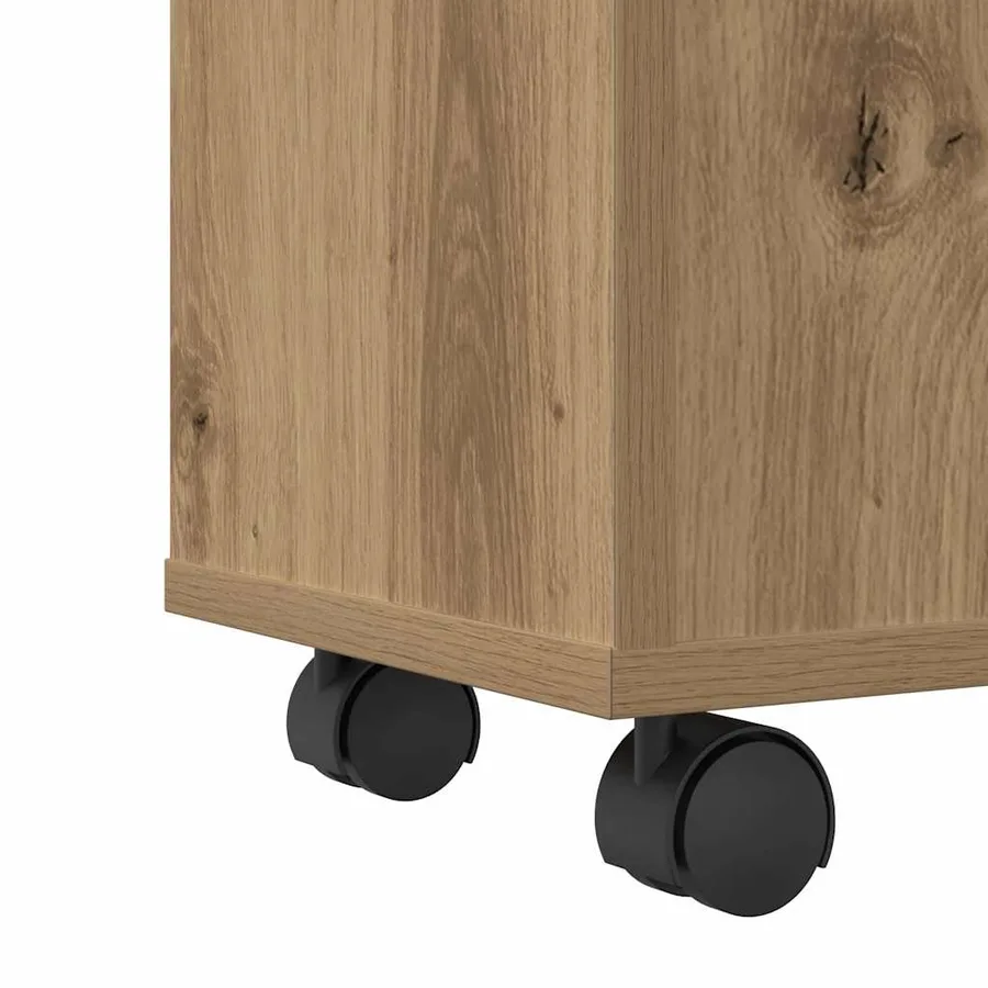 Meuble étroit de salle de bain à roulettes chêne artisanal - 8