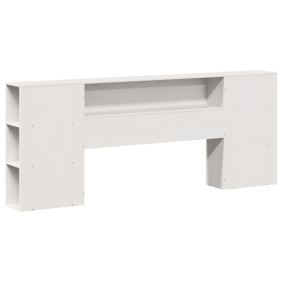 Cadre de lit sans matelas blanc 200x200 cm bois massif de pin - 6