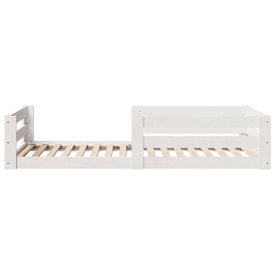 Cadre de lit sans matelas blanc 90x200 cm bois de pin massif - 5
