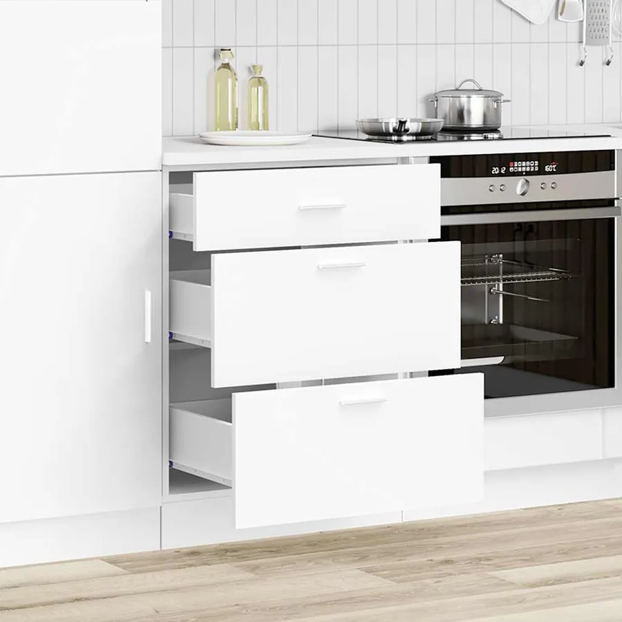 Meuble bas de cuisine "Lyon" en bois d'ingénierie blanc - 3
