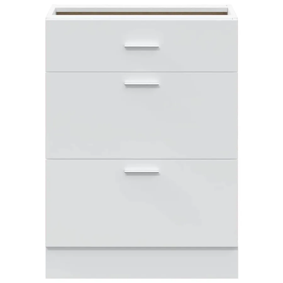 Meuble bas de cuisine "Lyon" en bois d'ingénierie blanc - 4