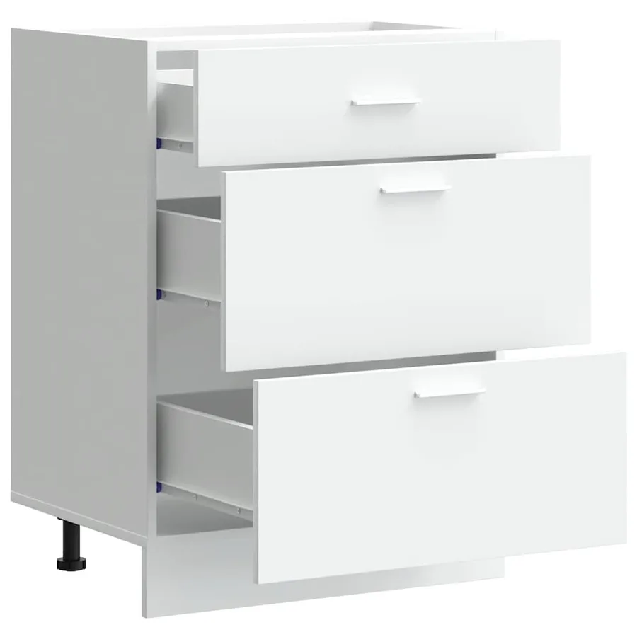 Meuble bas de cuisine "Lyon" en bois d'ingénierie blanc - 5