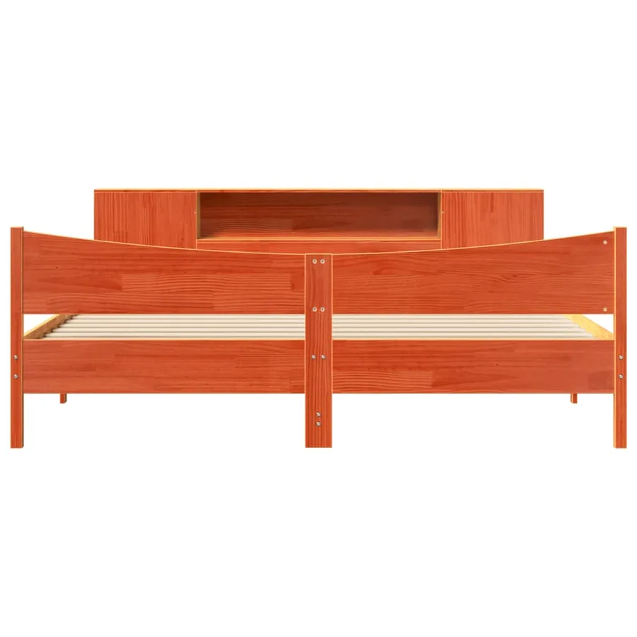 Cadre de lit sans matelas cire marron 180x200cm bois pin massif - 4