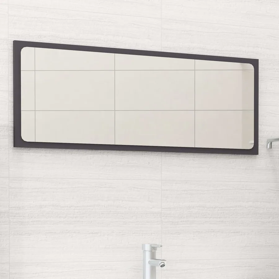 Miroir de salle de bain Gris 90x1,5x37 cm Aggloméré