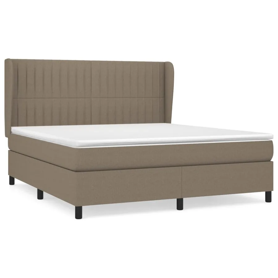 Sommier à lattes de lit avec matelas Taupe 160x200 cm Tissu - 2