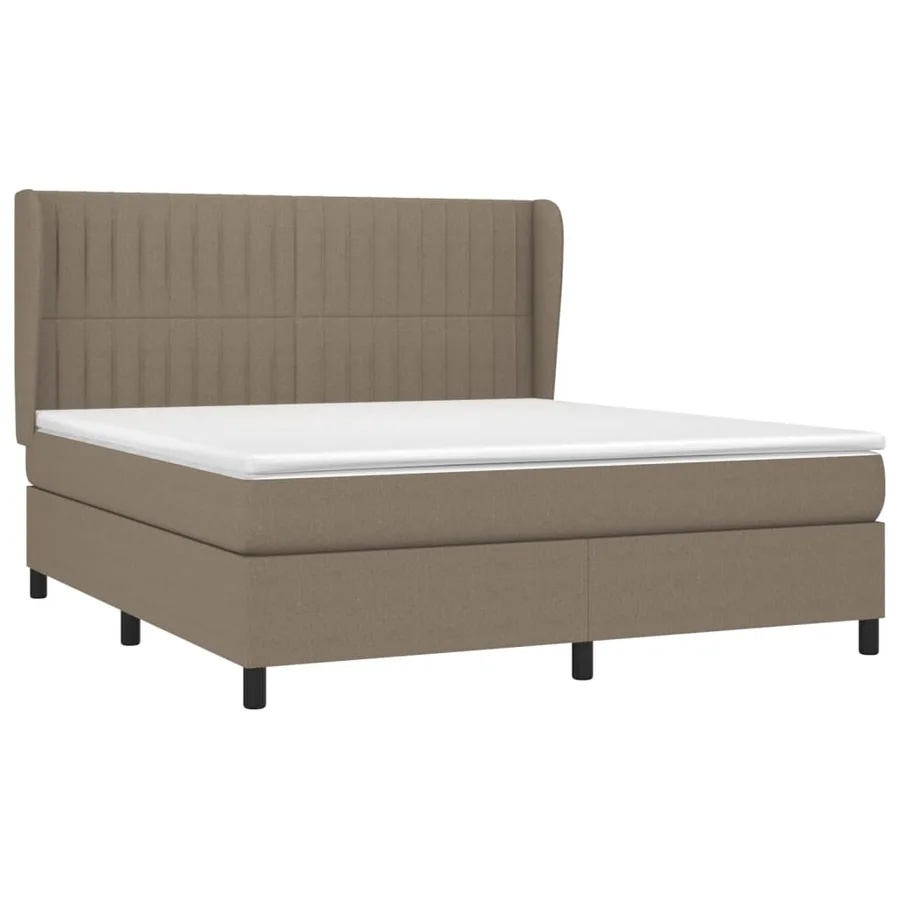 Sommier à lattes de lit avec matelas Taupe 160x200 cm Tissu - 3