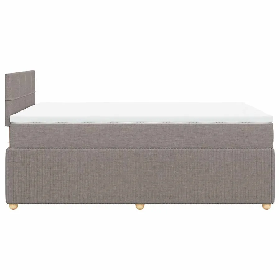 Sommier à lattes de lit avec matelas taupe 120x190 cm tissu - 5