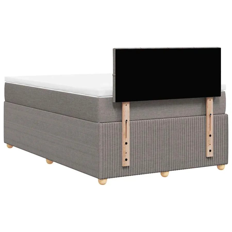 Sommier à lattes de lit avec matelas taupe 120x190 cm tissu - 6