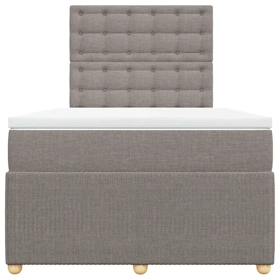 Sommier à lattes de lit avec matelas taupe 120x190 cm tissu - 6