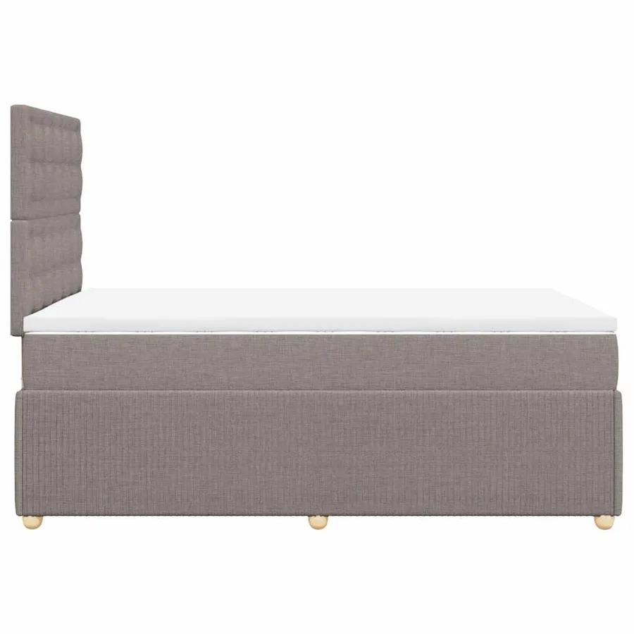 Sommier à lattes de lit avec matelas taupe 120x190 cm tissu - 7