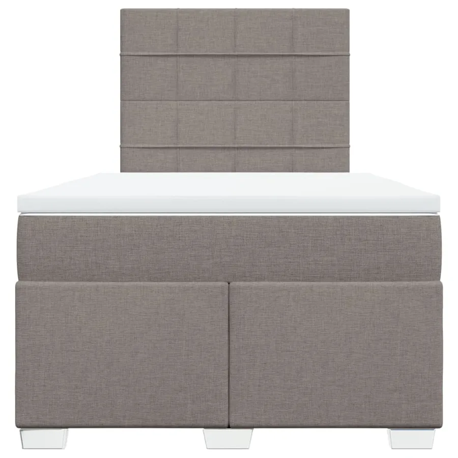 Sommier à lattes de lit avec matelas taupe 120x190 cm tissu - 4