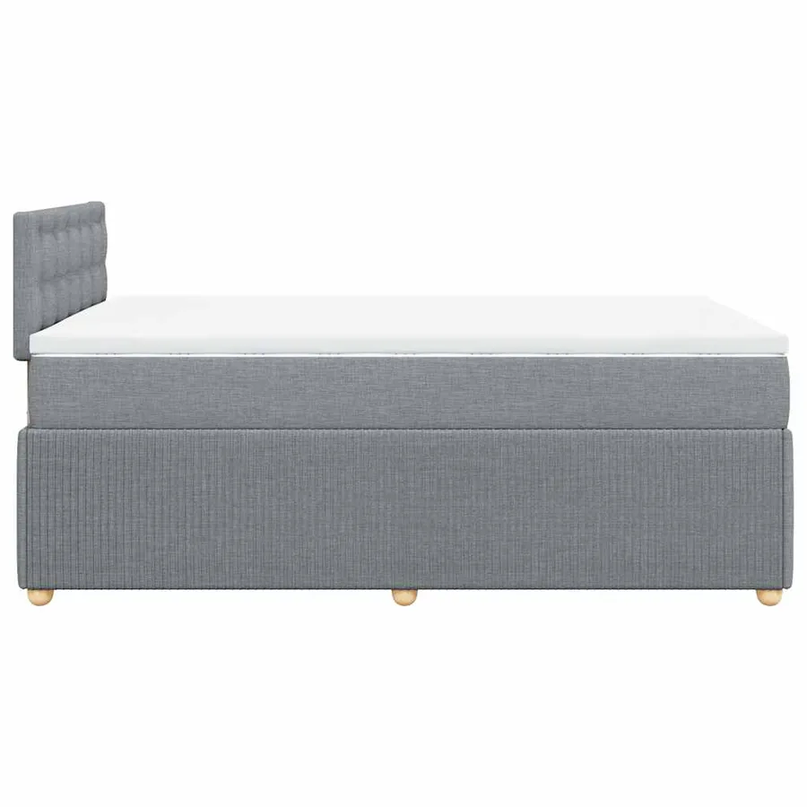 Sommier à lattes de lit et matelas gris clair 120x190 cm tissu - 5