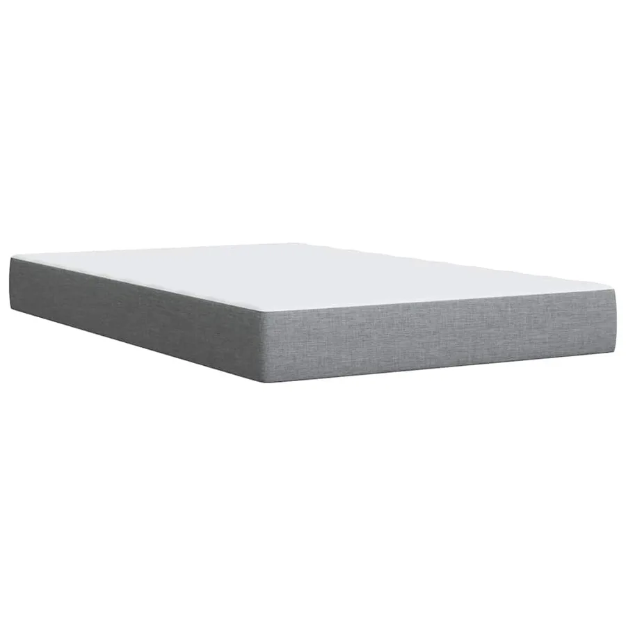 Sommier à lattes de lit et matelas gris clair 120x190 cm tissu - 10