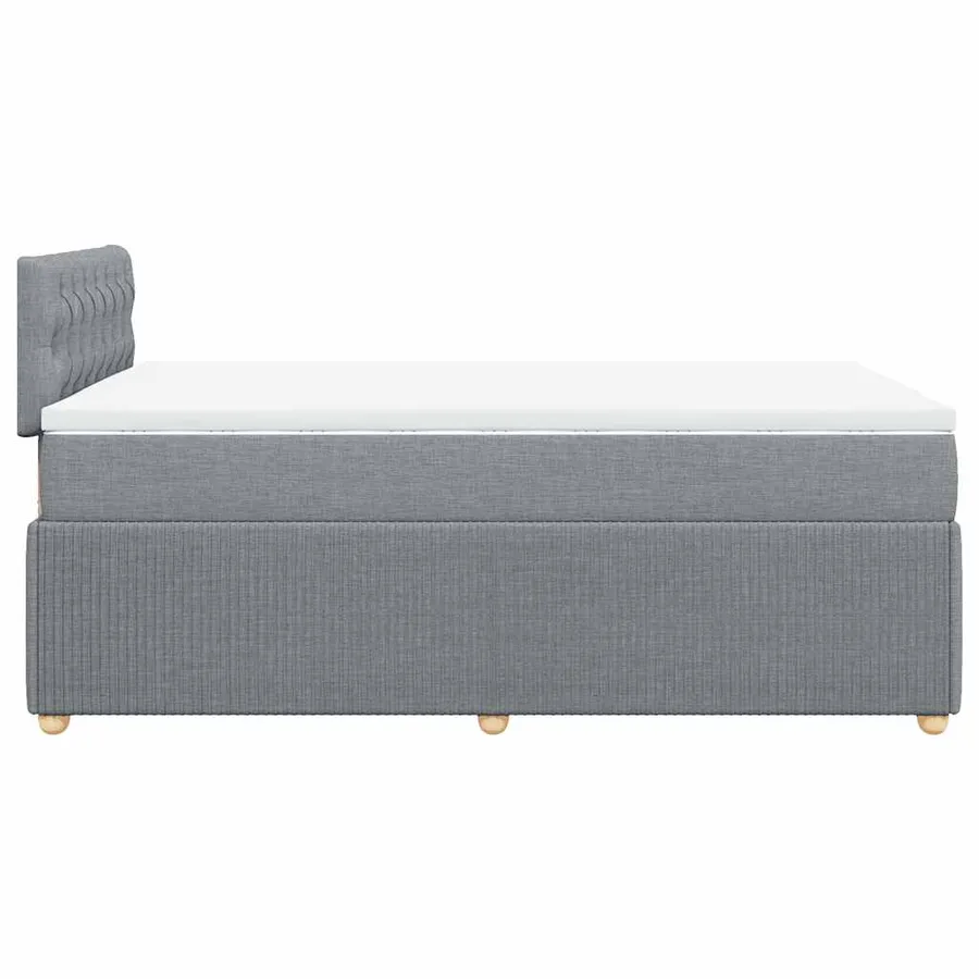 Sommier à lattes de lit et matelas gris clair 120x190 cm tissu - 5
