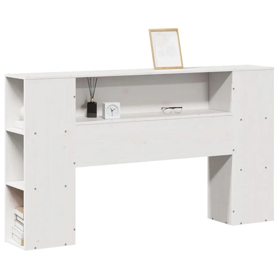Tête de lit avec rangement blanc 150 cm bois massif de pin - 2