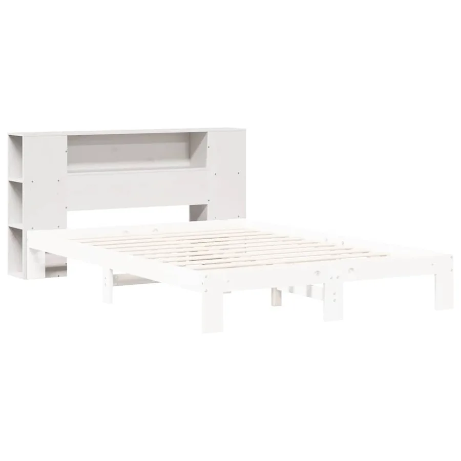Tête de lit avec rangement blanc 150 cm bois massif de pin - 7
