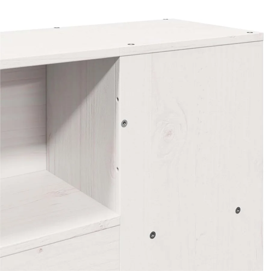 Tête de lit avec rangement blanc 150 cm bois massif de pin - 8