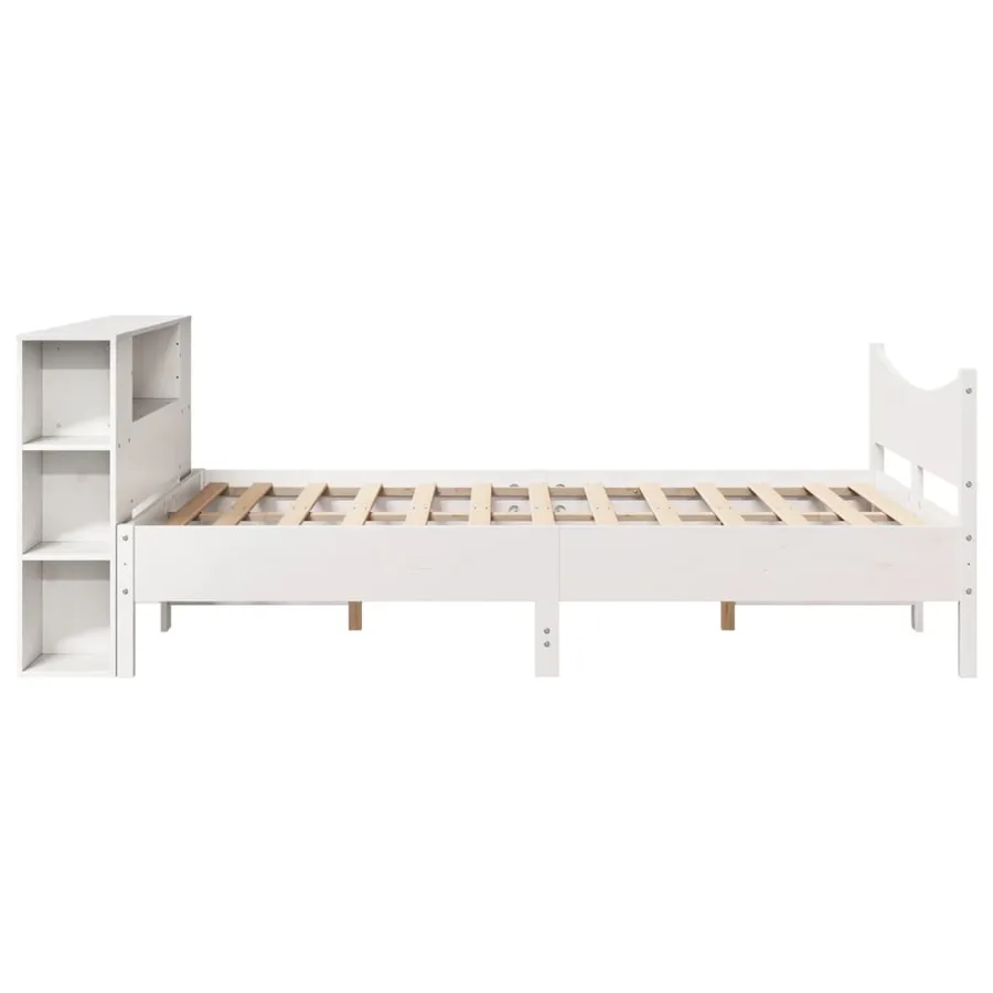 Cadre de lit sans matelas blanc 120x200 cm bois de pin massif - 7