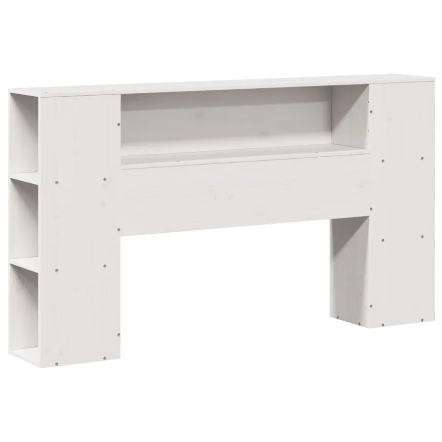 Lit bibliothèque sans matelas blanc 120x200 cm bois pin massif - 6