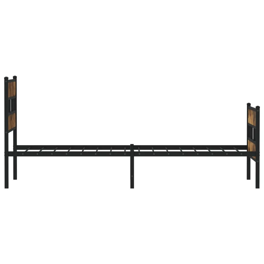 Cadre de lit en métal sans matelas chêne fumé 75x190 cm - 5