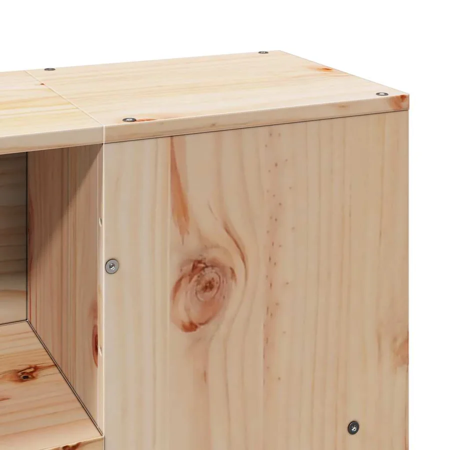 Lit bibliothèque sans matelas 135x190 cm bois massif - 10
