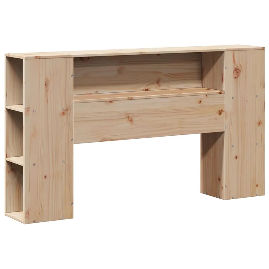 Lit bibliothèque sans matelas 135x190 cm bois massif - 4