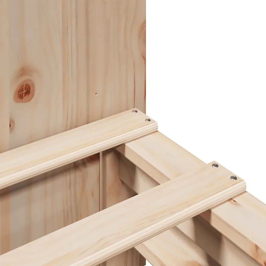 Lit bibliothèque sans matelas 135x190 cm bois massif - 9