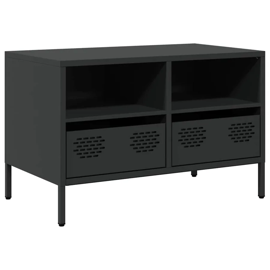 Meuble TV noir 68x39x43,5 cm acier laminé à froid - 2