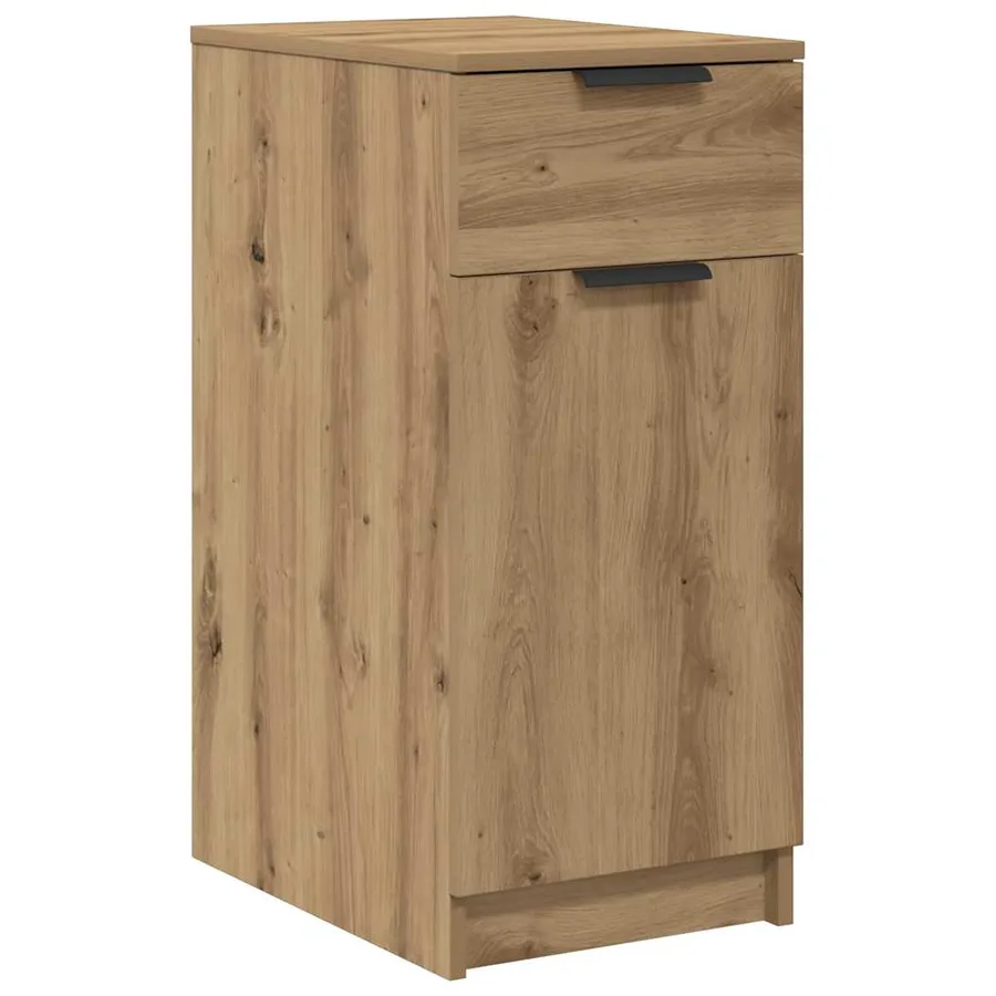 Armoire de bureau chêne artisanal 33x50x75 cm bois d'ingénierie - 2