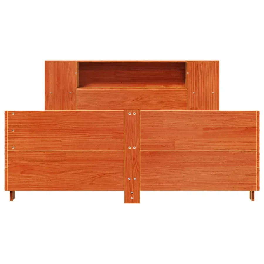 Cadre de lit sans matelas cire marron 140x200cm bois pin massif - 4