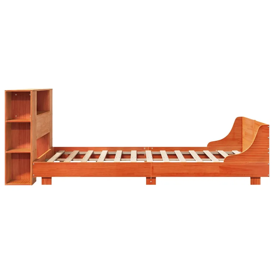 Cadre de lit sans matelas cire marron 140x200cm bois pin massif - 7