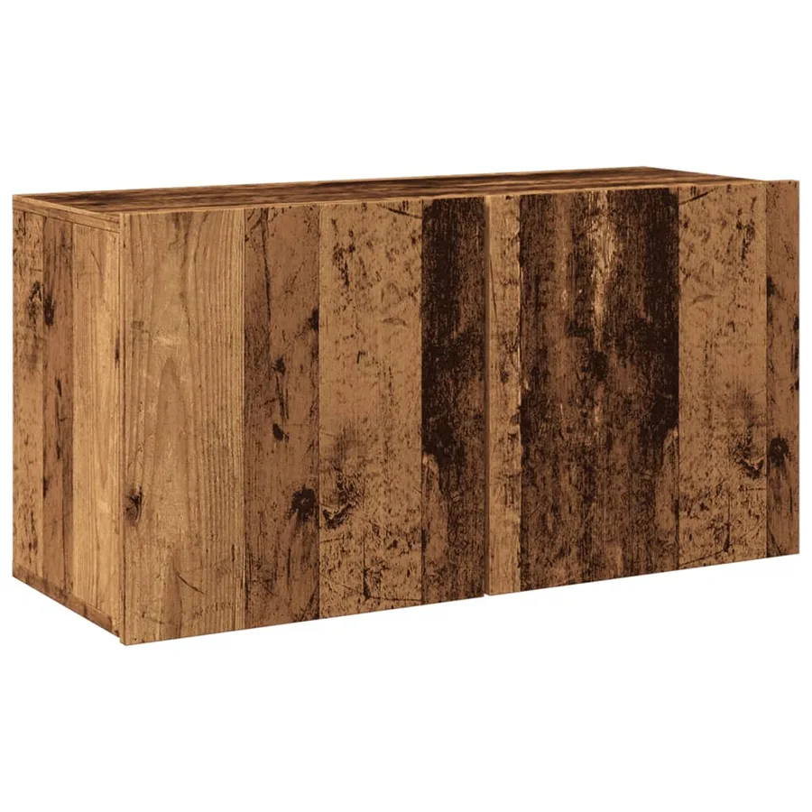 Meuble TV mural vieux bois 80x30x41 cm - 2
