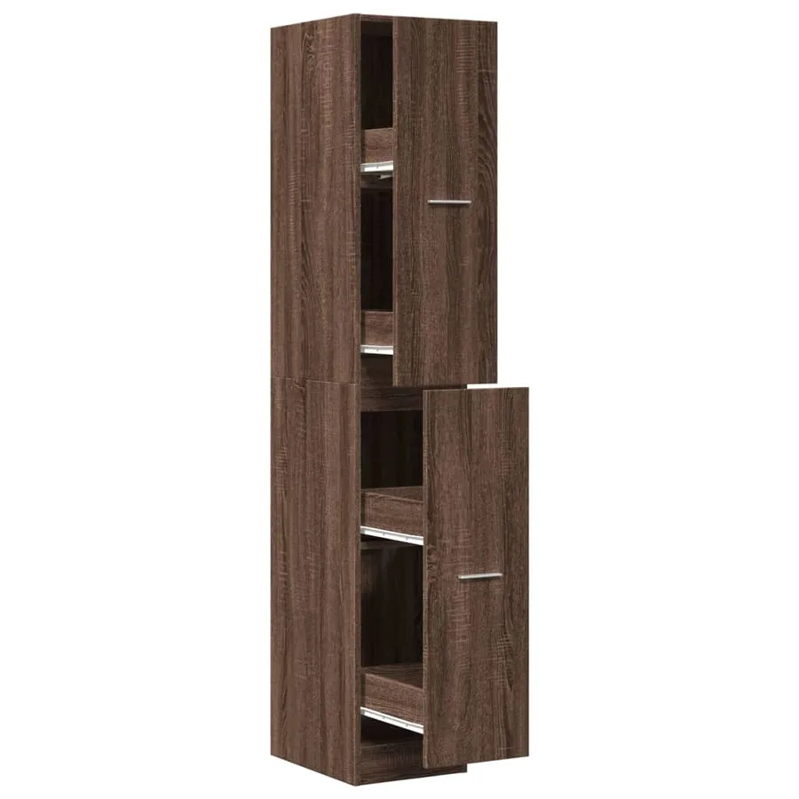 Armoire apothicaire chêne marron 30x41x174,5 cm bois ingénierie - 2