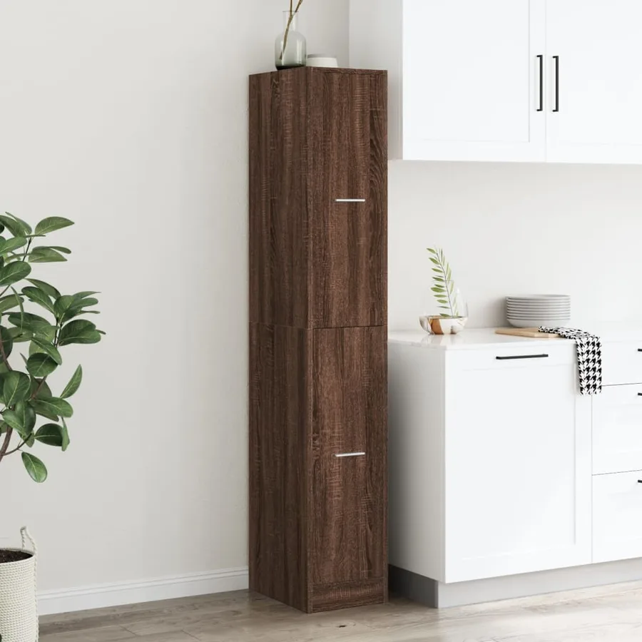 Armoire apothicaire chêne marron 30x41x174,5 cm bois ingénierie - 3
