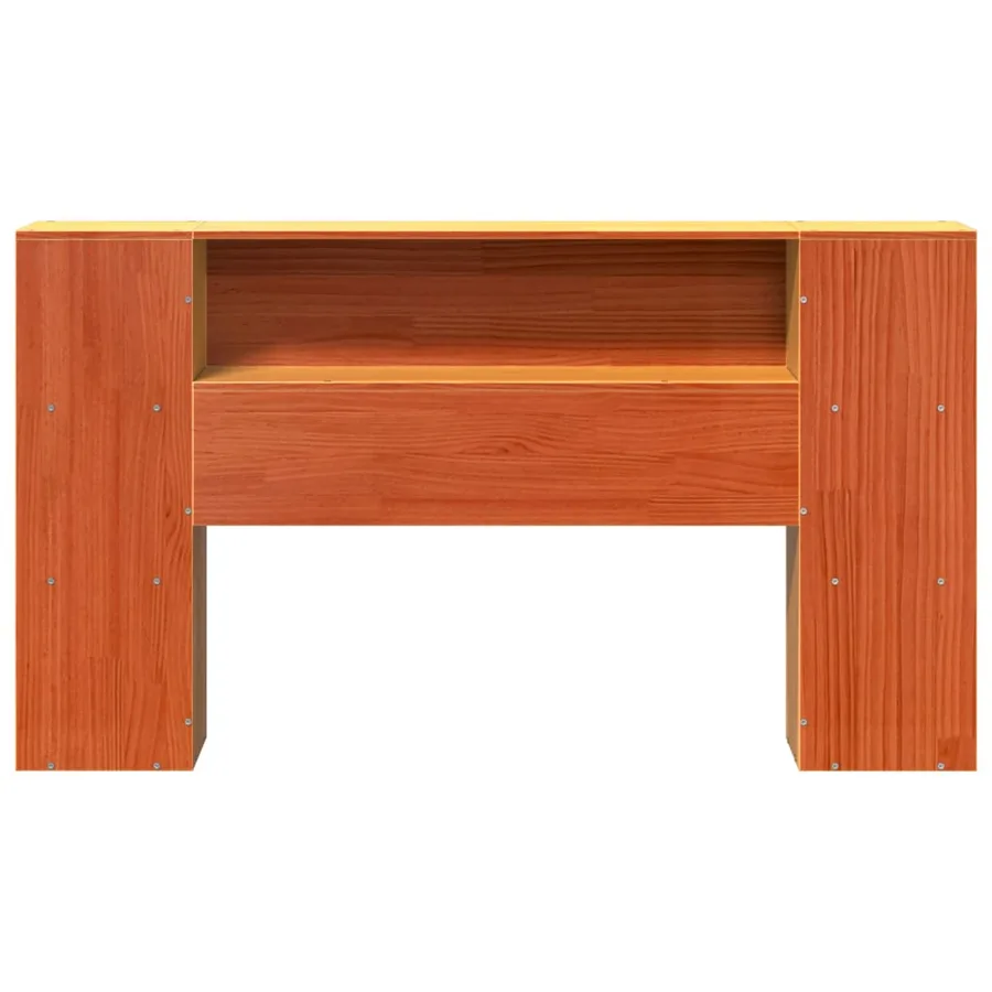 Tête de lit avec rangement cire marron 135cm bois massif de pin - 4