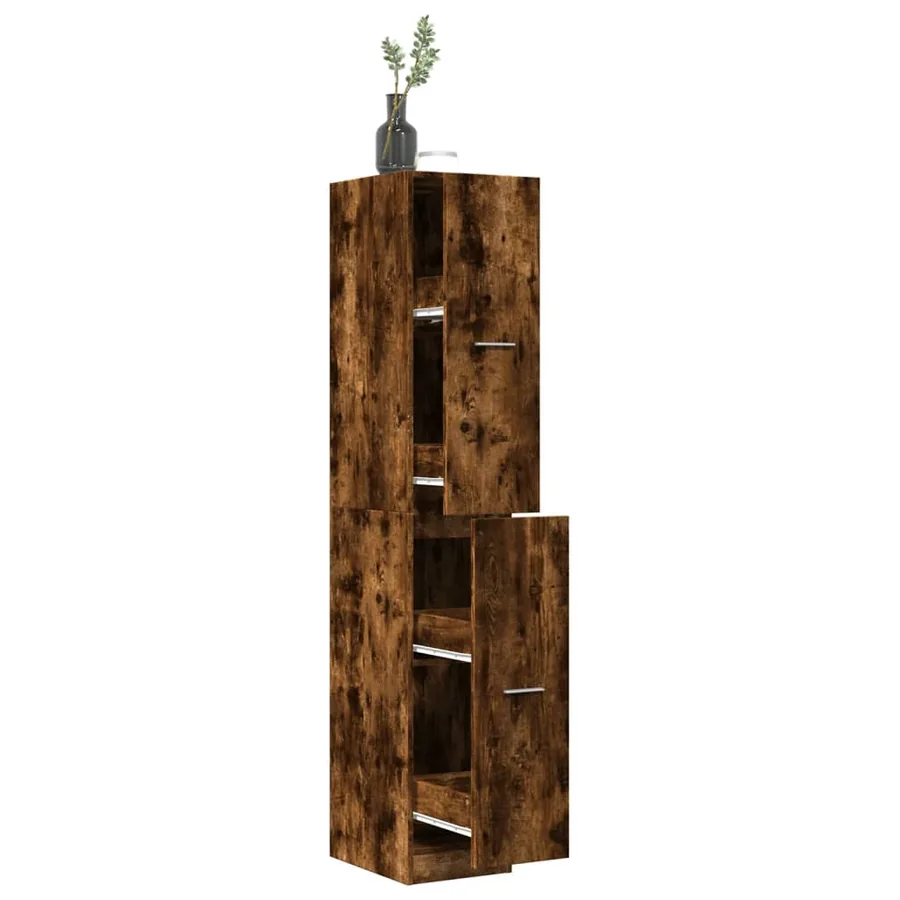 Armoire d'apothicaire chêne fumé 30x41x174,5 cm bois ingénierie