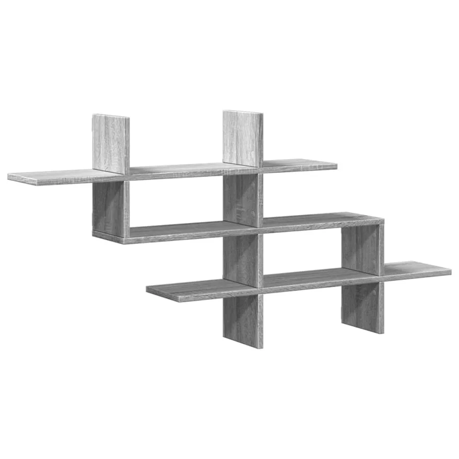 Étagère murale sonoma gris 124,5x18x60,5 cm bois d'ingénierie - 2