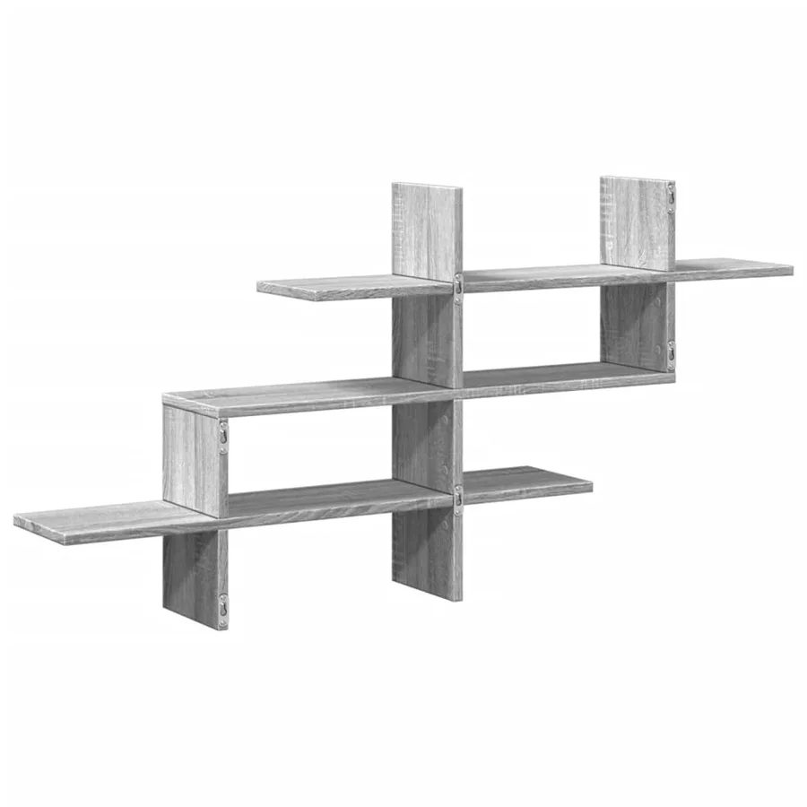 Étagère murale sonoma gris 124,5x18x60,5 cm bois d'ingénierie - 6