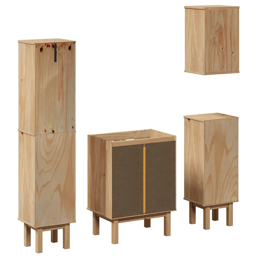 Ensemble de meubles salle de bain 4 pcs OTTA bois de pin massif - 6