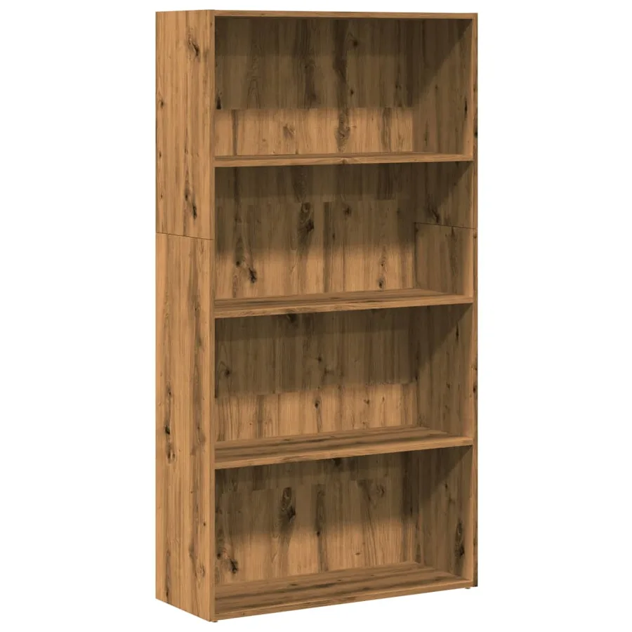 Bibliothèque chêne artisanal 80x30x152 cm bois d'ingénierie - 2