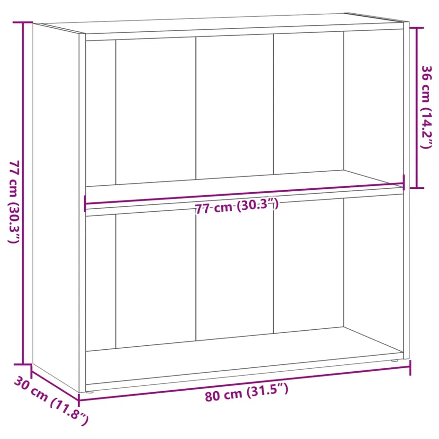 Bibliothèque vieux bois 80x30x77 cm bois d'ingénierie - 9