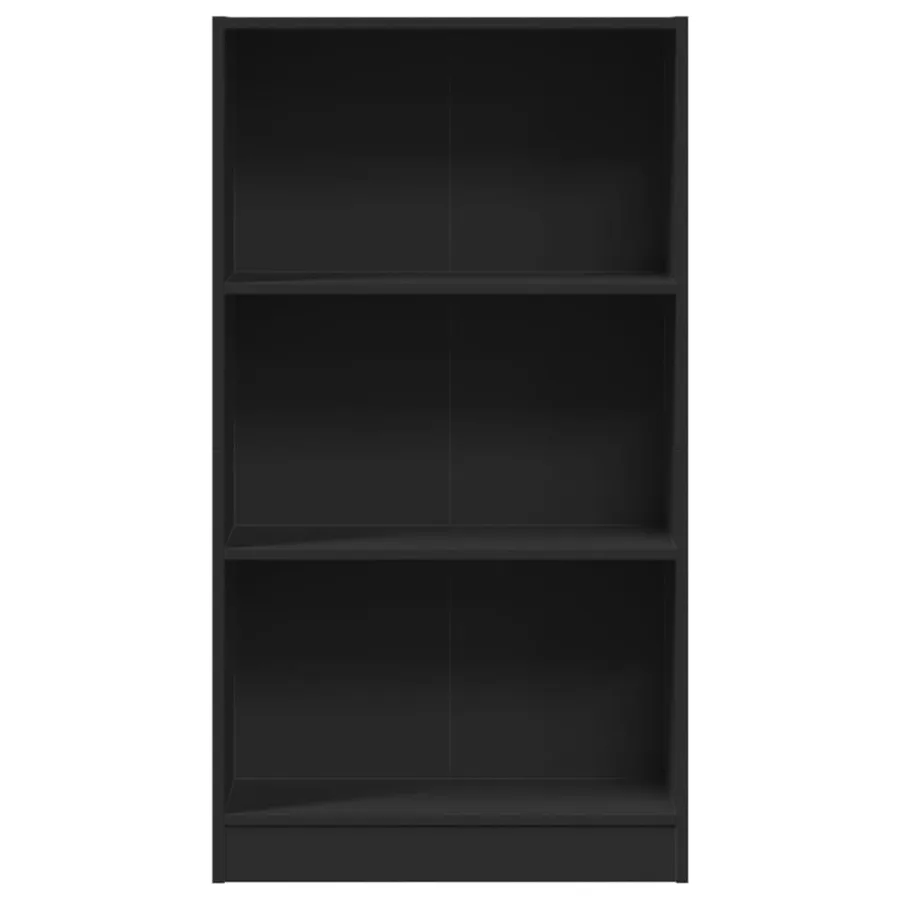 Bibliothèque noir 60x24x109 cm bois d'ingénierie - 4