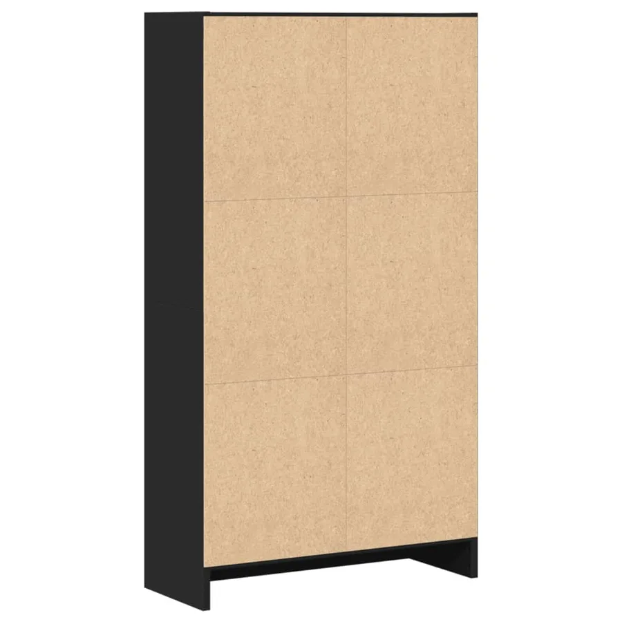 Bibliothèque noir 60x24x109 cm bois d'ingénierie - 5