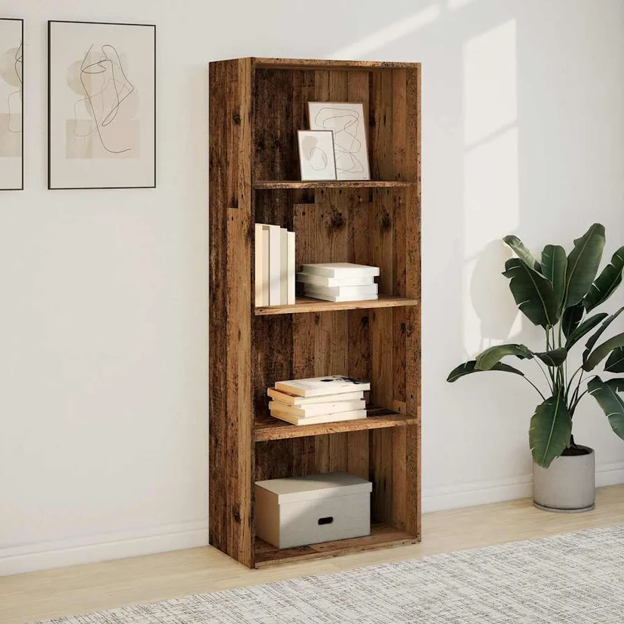 Bibliothèque vieux bois 60x30x152 cm bois d'ingénierie - 3