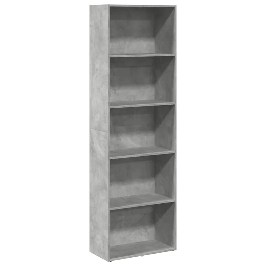 Bibliothèque gris béton 60x30x189 cm bois d'ingénierie - 2