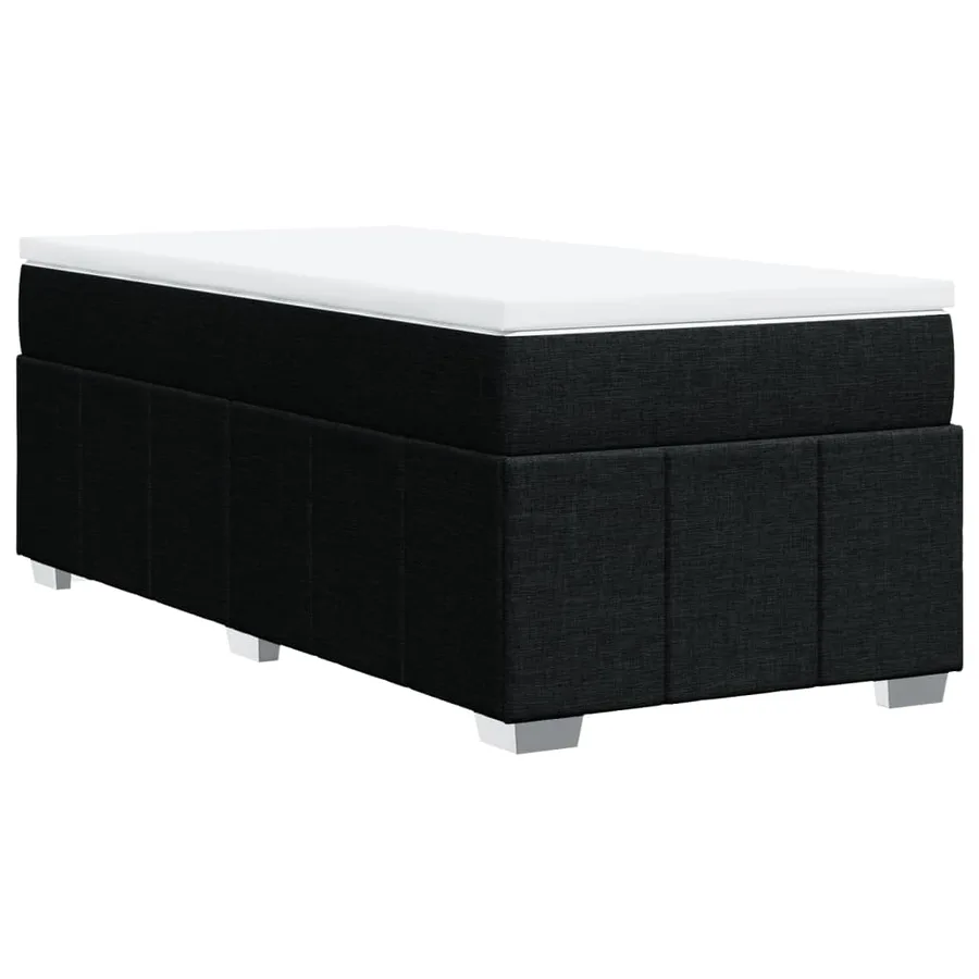 Sommier à lattes de lit et matelas Noir 80x200 cm Tissu - 9