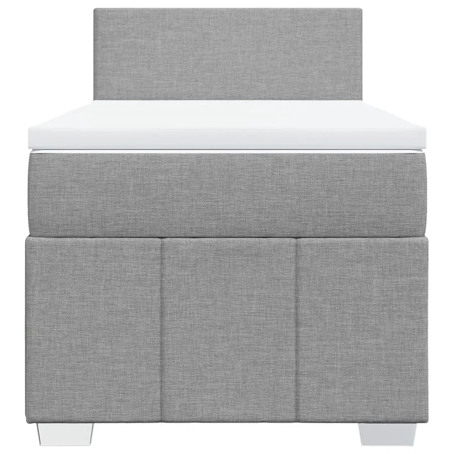 Sommier à lattes de lit avec matelas Gris clair 90x200 cm Tissu - 6