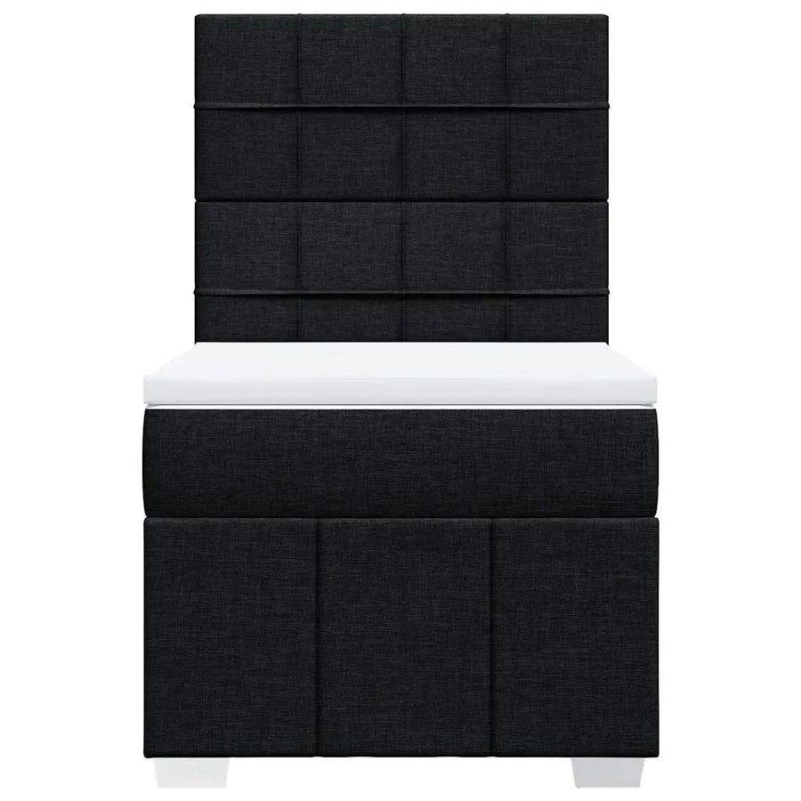 Sommier à lattes de lit et matelas Noir 80x200 cm Tissu - 6