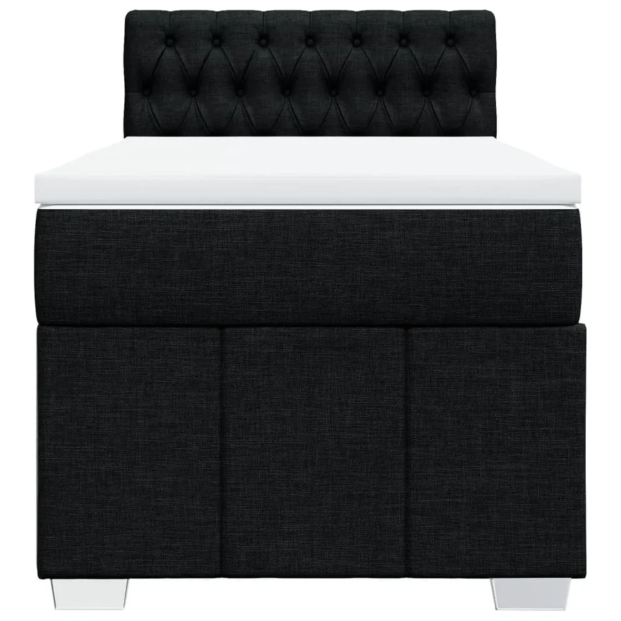 Sommier à lattes de lit et matelas Noir 80x200 cm Tissu - 6